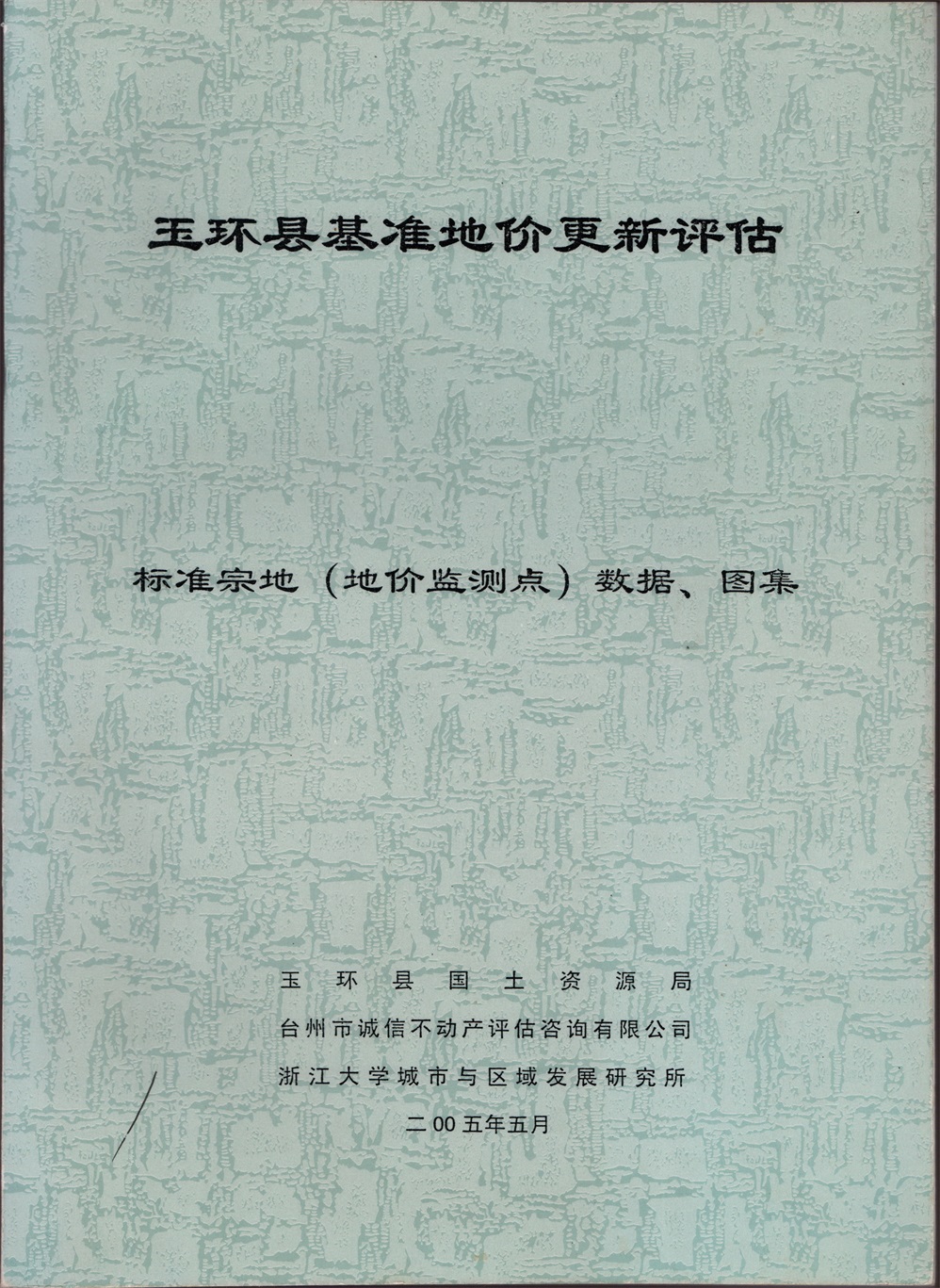 2005年玉環縣基準地價更新評估標準宗地數據、圖集